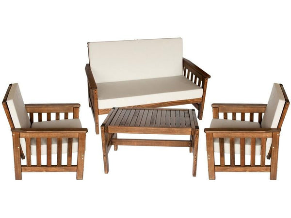 Loungeset Lola, Dunkelbraun, 4 Sitzplätze