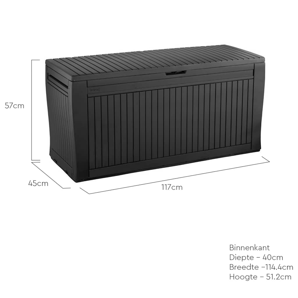Keter Garten-Aufbewahrungsbox Comfy 270 L Anthrazit Braune Eiche