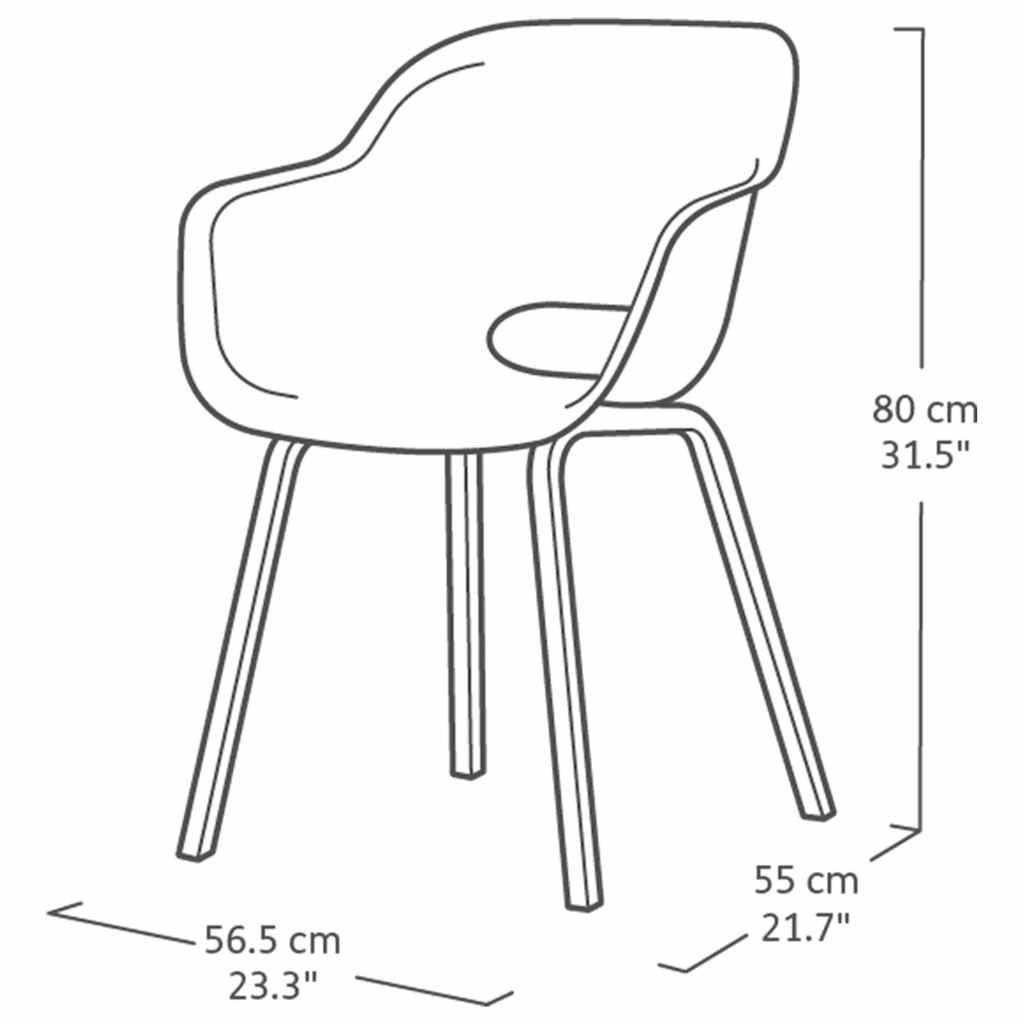Keter Gartenstuhl Mit Metallbeinen Noa 2 Stk. Silber-Salbei