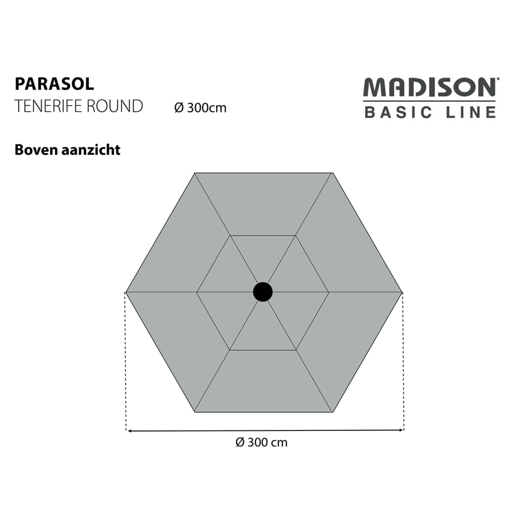 Madison Sonnenschirm Tenerife 300 Cm Rund