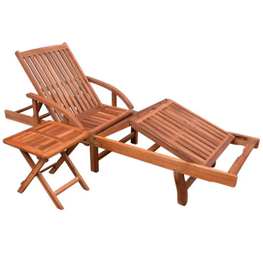 Sonnenliege Mit Tisch Massivholz Akazie