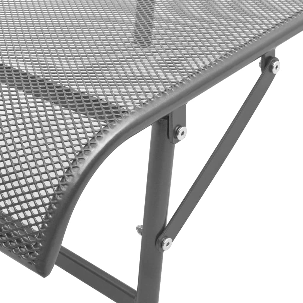 Sonnenliegen 2 Stk. Mit Tisch Stahl Anthrazit Anthrazit