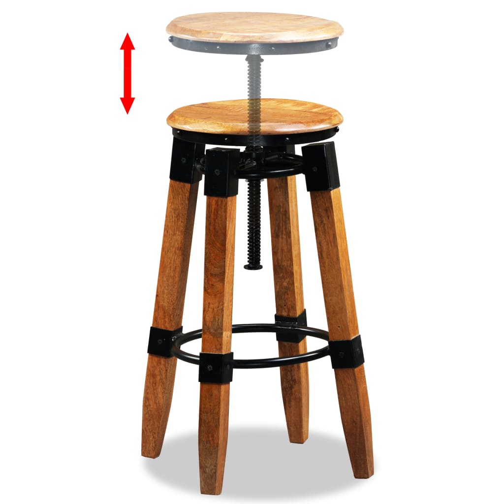 Barhocker 2 Stk. Mango Massivholz Gelb