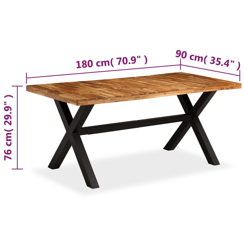 Esstisch Massivholz Akazie Und Mango 180X90X76 Cm