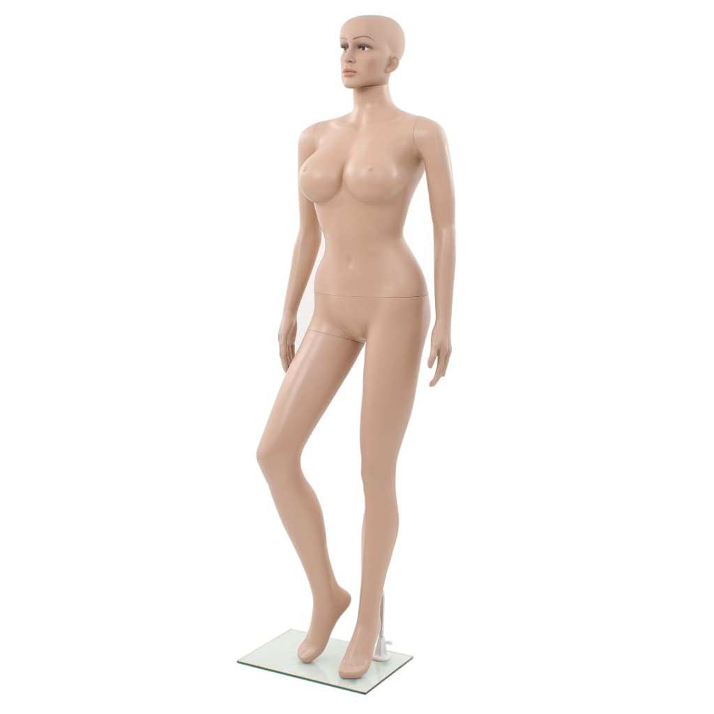 Schaufensterpuppe Dame Mit Glassockel Beige 180 Cm
