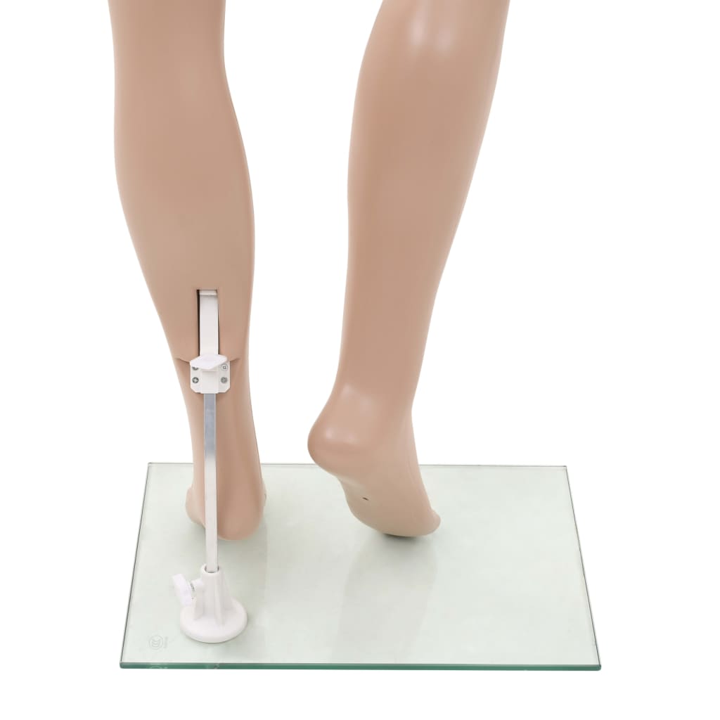 Schaufensterpuppe Dame Mit Glassockel Beige 180 Cm
