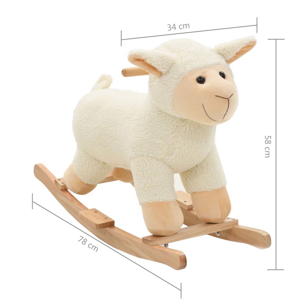 Schaukeltier Schaf Plüsch 78X34X58 Cm Weiß