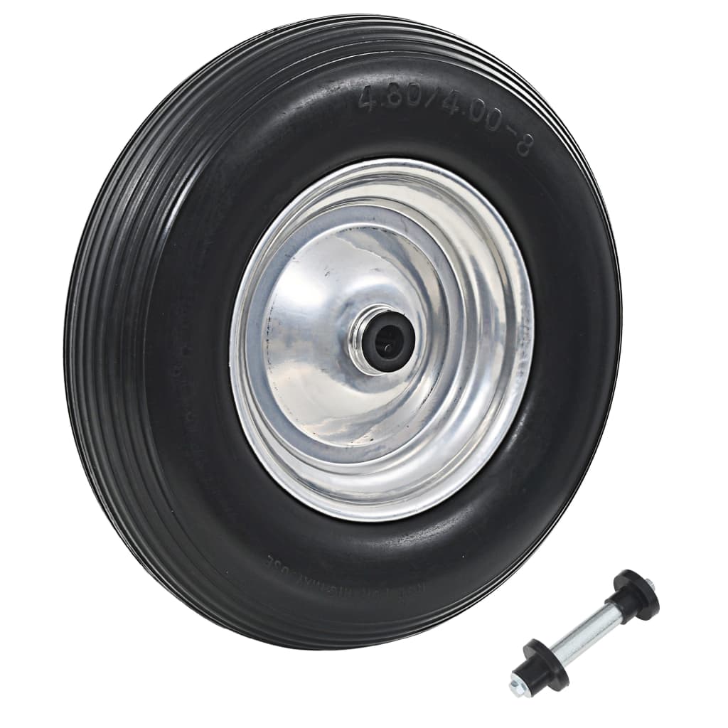 Schubkarrenräder 2 Stk. Mit Achsen Massives Pu 4,00 - 8 390 Mm