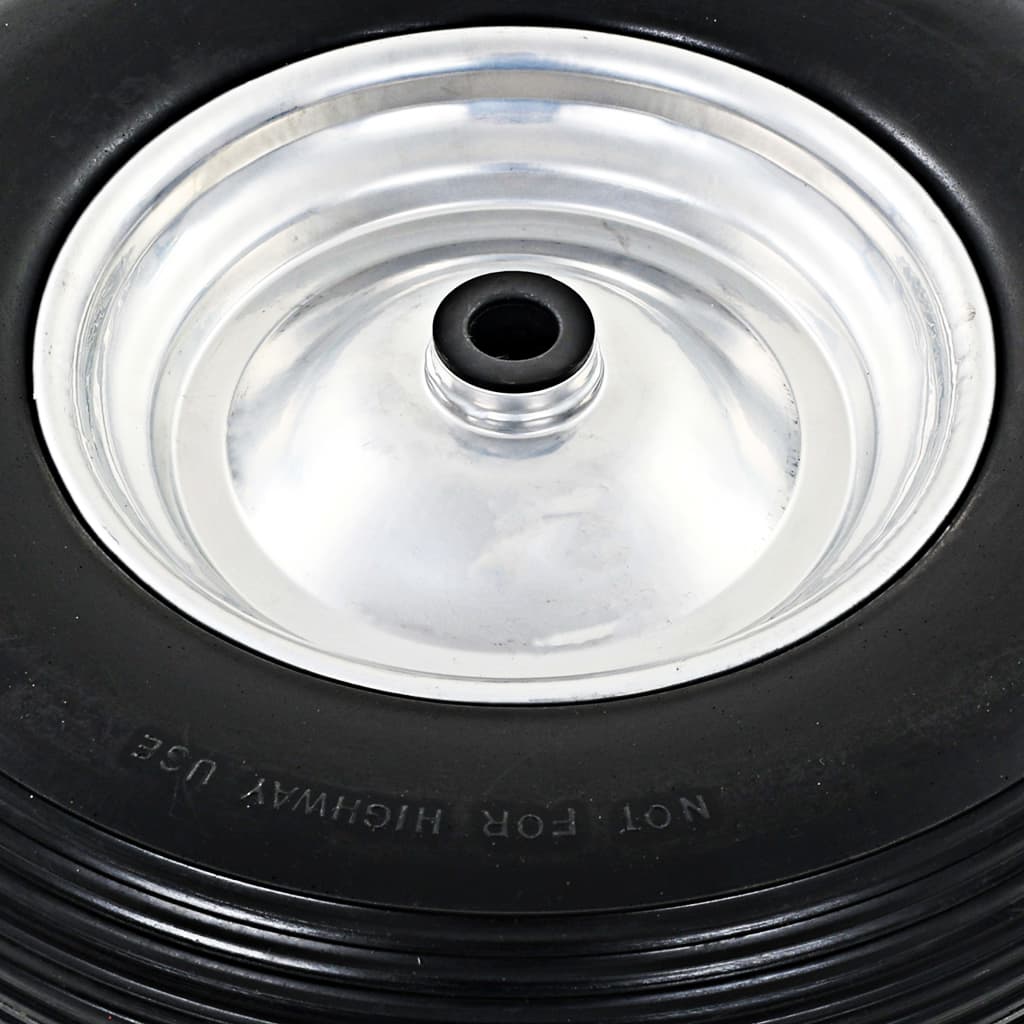 Schubkarrenräder 2 Stk. Mit Achsen Massives Pu 4,00 - 8 390 Mm