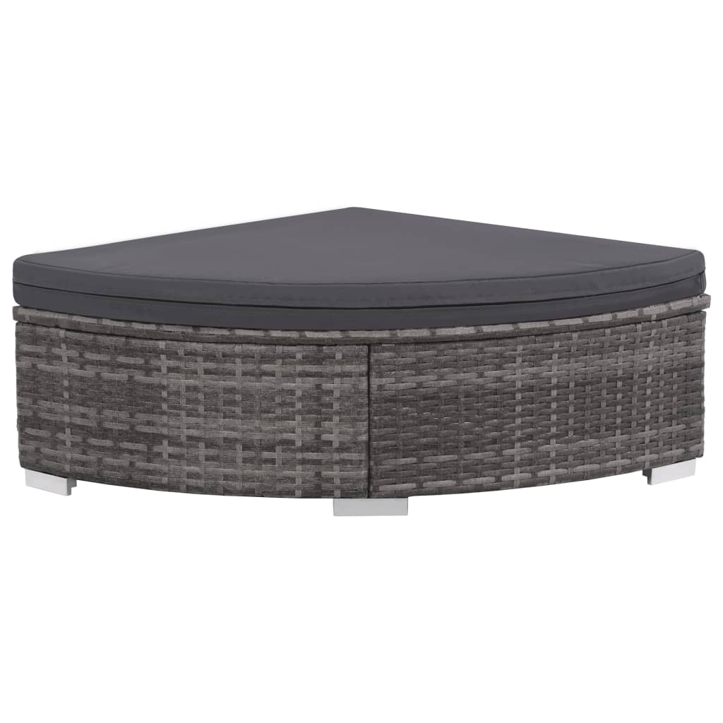 6-Tlg. Garten-Lounge-Set Mit Kissen Poly Rattan Grau