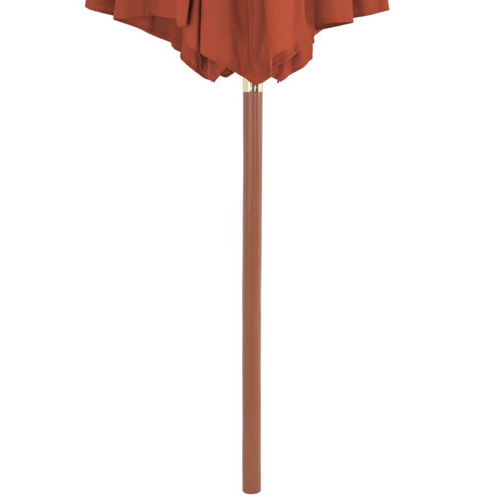 Sonnenschirm Mit Holz-Mast 300 Cm Terrakotta