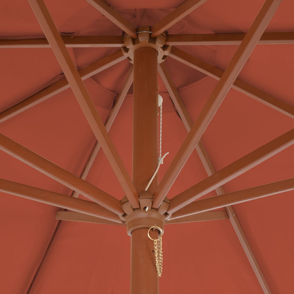 Sonnenschirm Mit Holz-Mast 300 Cm Terrakotta