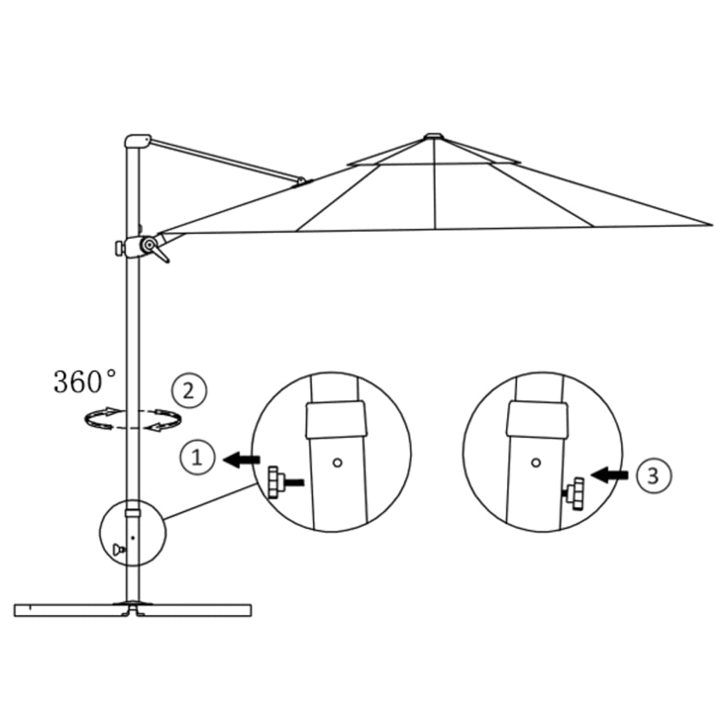 Ampelschirm Mit Aluminium-Mast