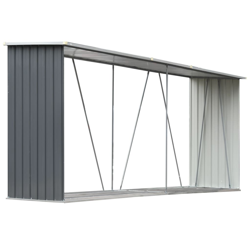 Brennholzlager Aus Verzinktem Stahl 330X84X152 Cm