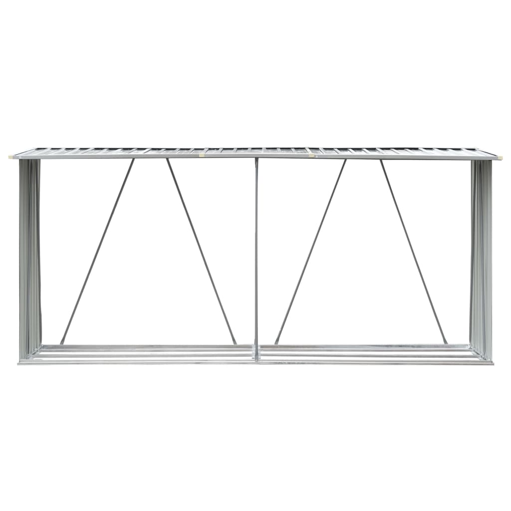 Brennholzlager Aus Verzinktem Stahl 330X84X152 Cm