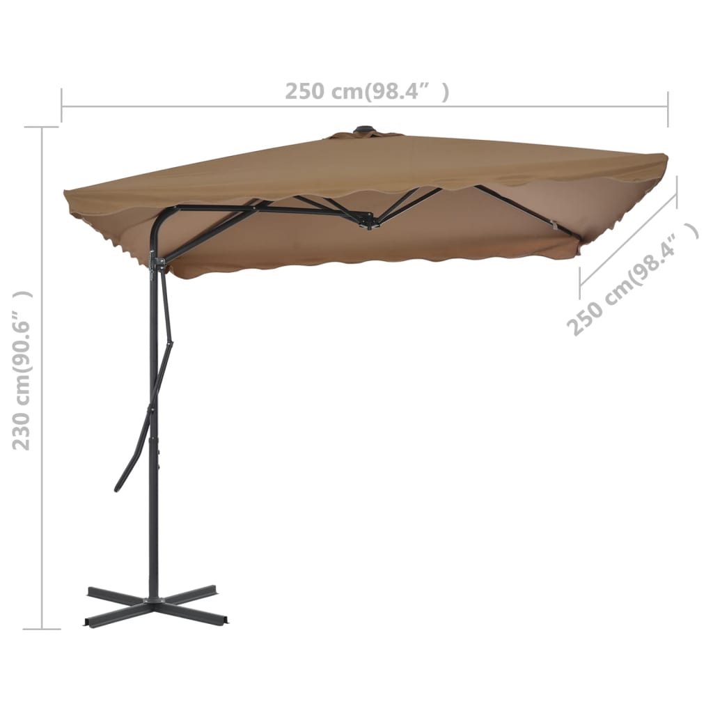 Sonnenschirm Mit Stahl-Mast 250X250 Cm