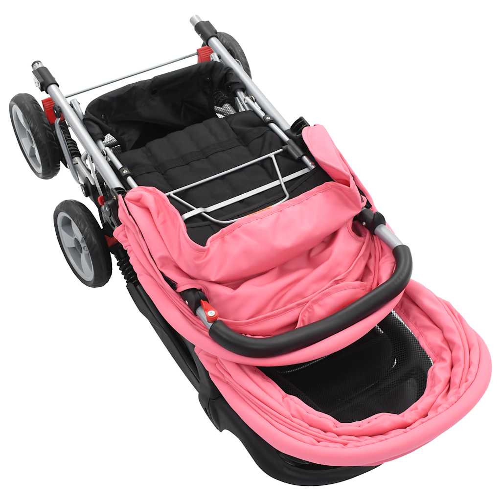 Tandem-Kinderwagen Stahl Und Schwarz