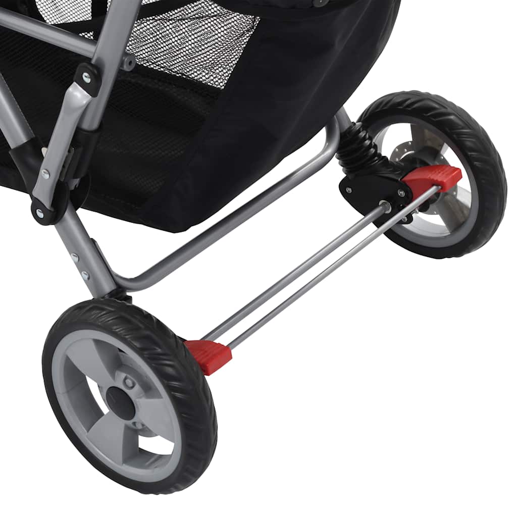 Tandem-Kinderwagen Stahl Und Schwarz