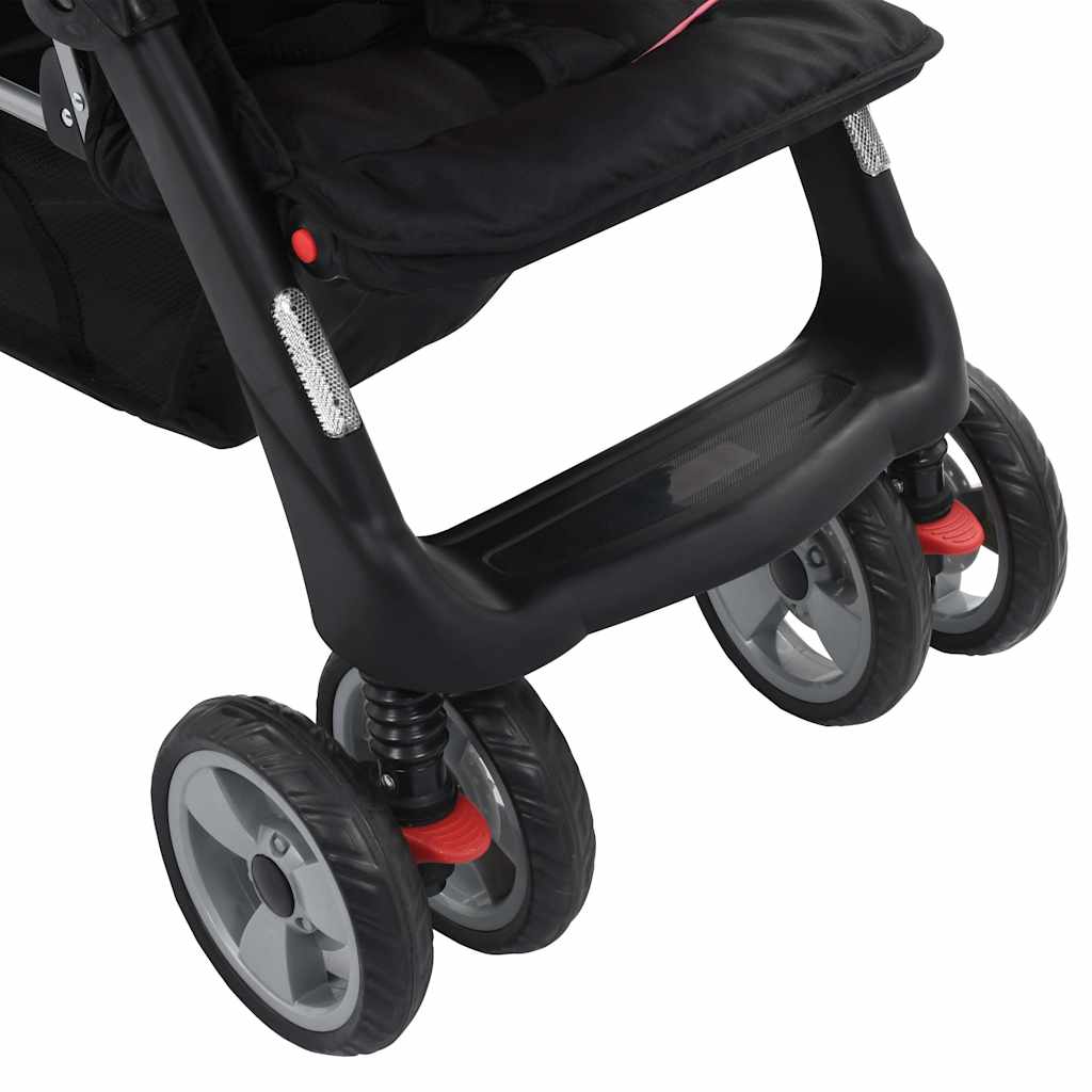 Tandem-Kinderwagen Stahl Und Schwarz
