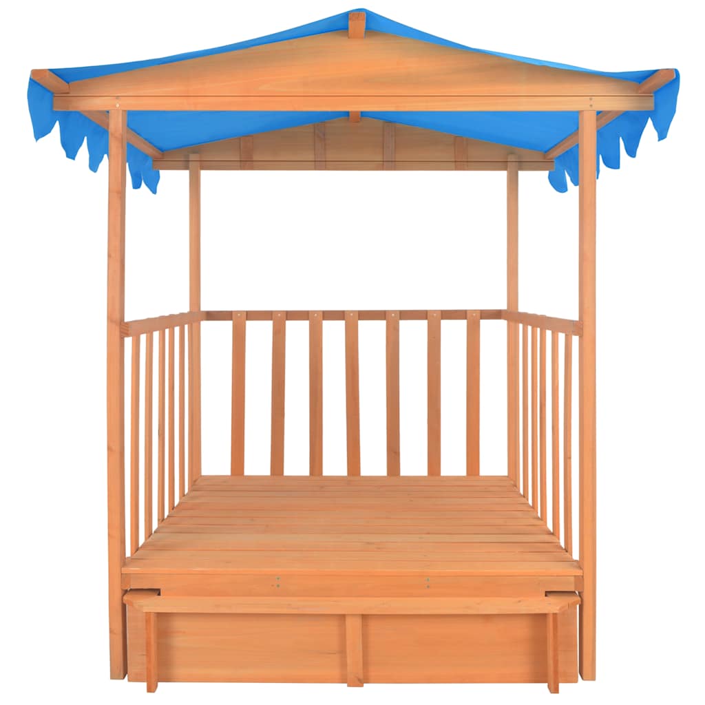 Kinderspielhaus Mit Sandkasten Tannenholz Blau Uv50