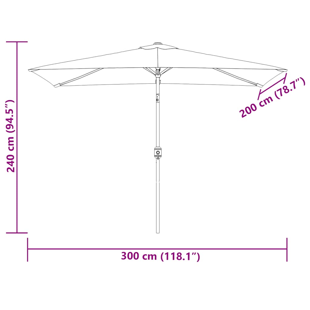 Sonnenschirm 200X300 Cm Rechteckig