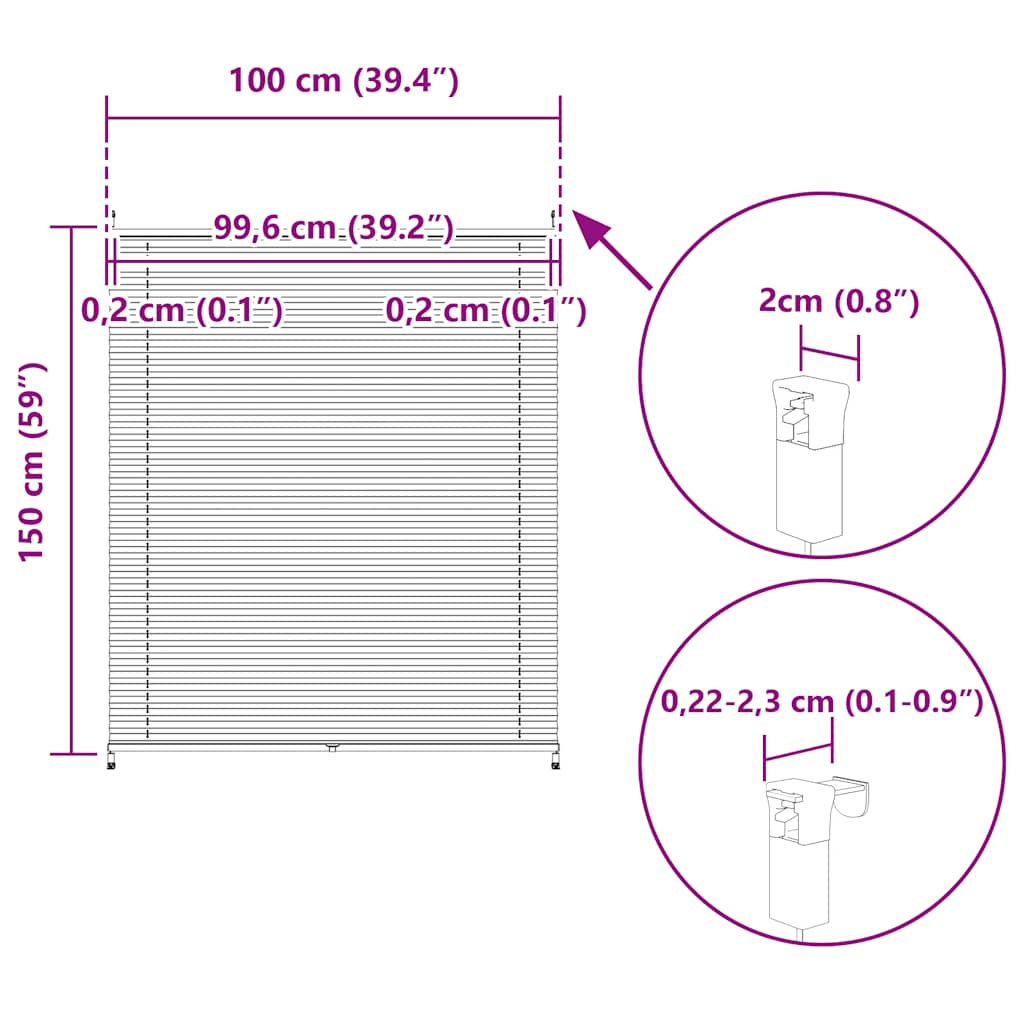 Plissee Faltrollo Rollo Plisseerollo 100X150Cm