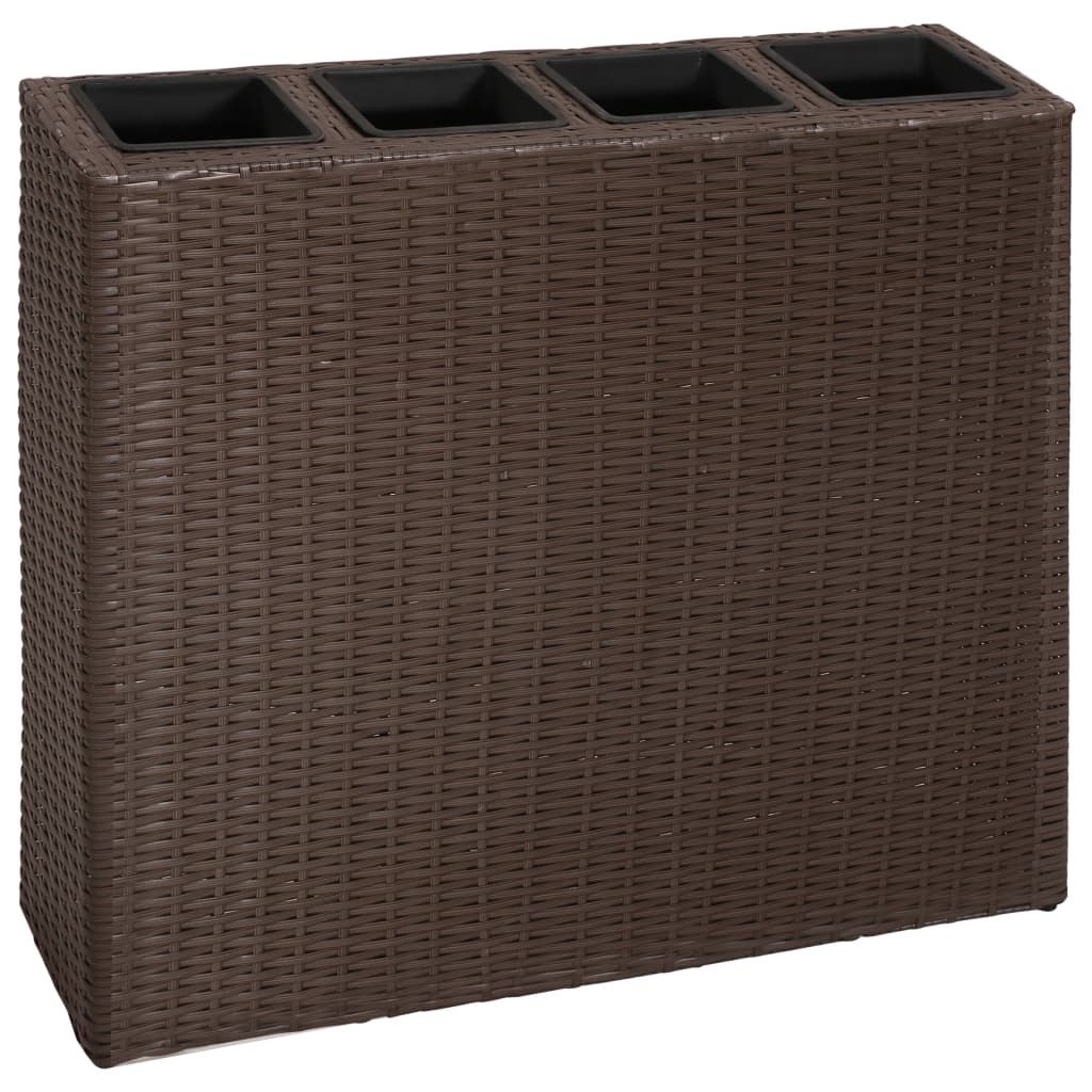 Garten-Hochbeet Mit 4 Töpfen 2 Stk. Poly Rattan