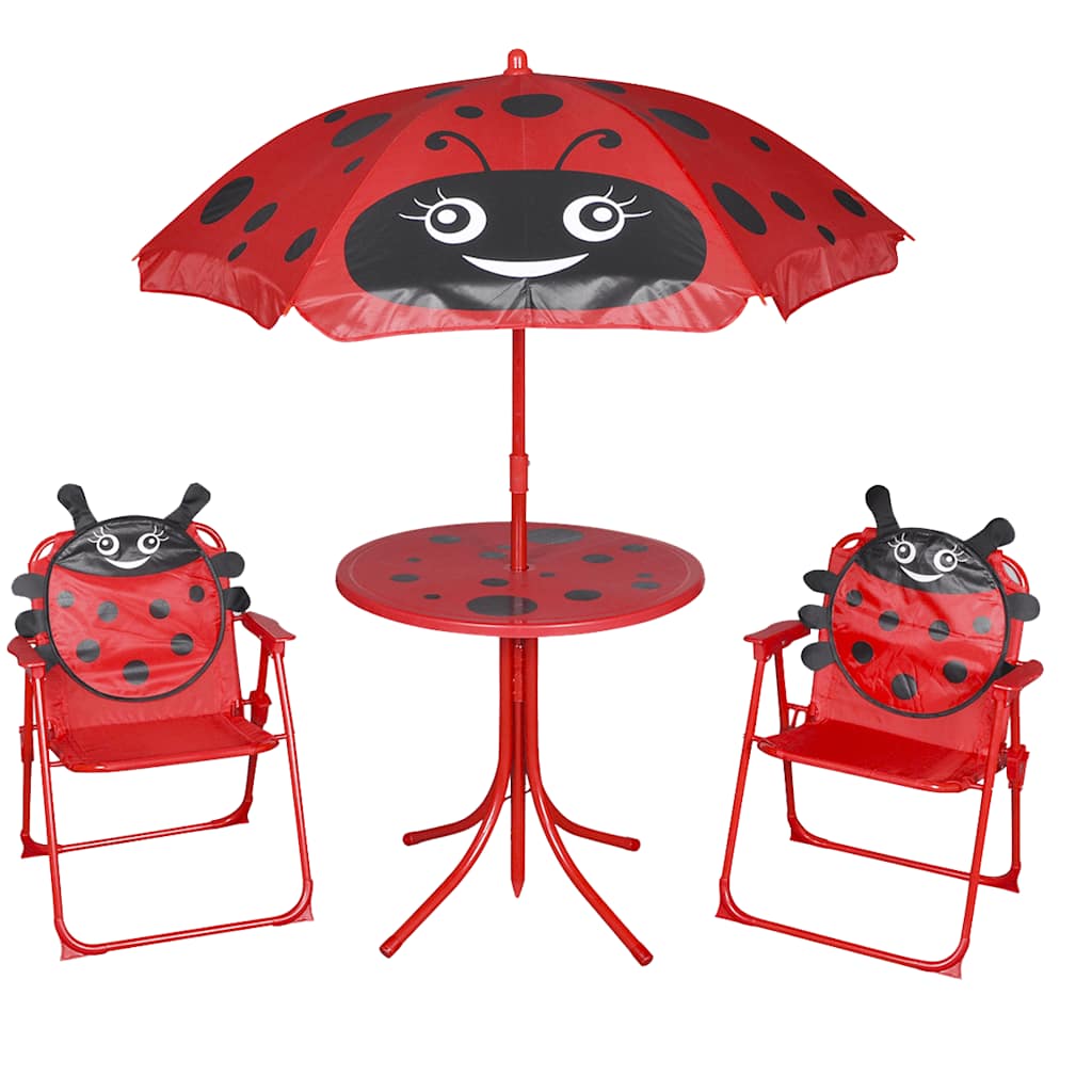 3-Tlg. Garten-Bistro-Set Für Kinder Mit Sonnenschirm