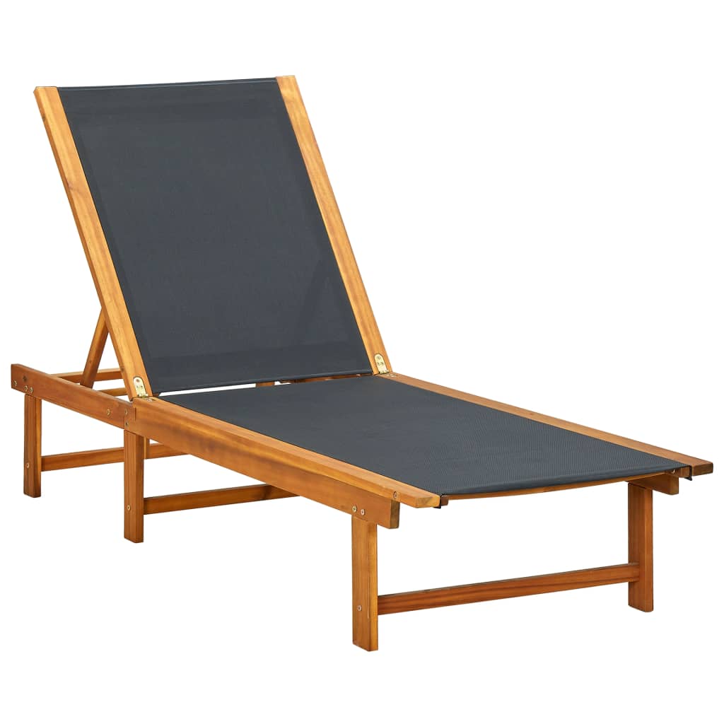 Sonnenliegen 2 Stk. Mit Tisch Akazie Massivholz Und Textilene