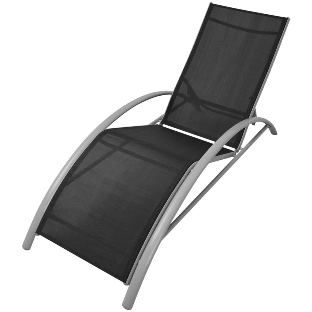 Sonnenliegen Mit Tisch Aluminium Schwarz