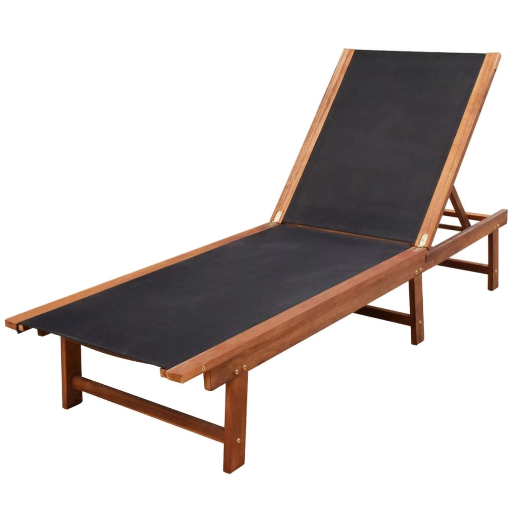 Sonnenliegen 2 Stk. Mit Tisch Akazie Massivholz Und Textilene