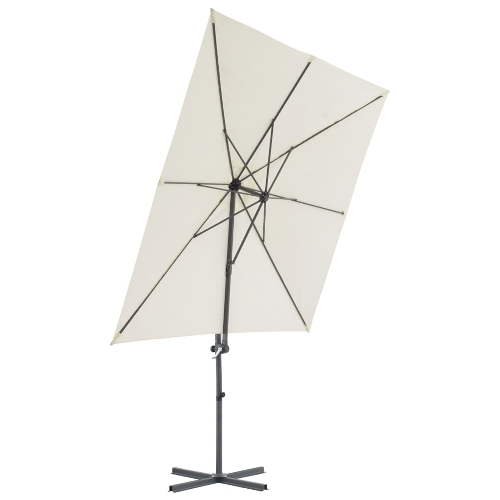 Sonnenschirm Mit Tragbarem Sonnenschirmständer Sandweiß