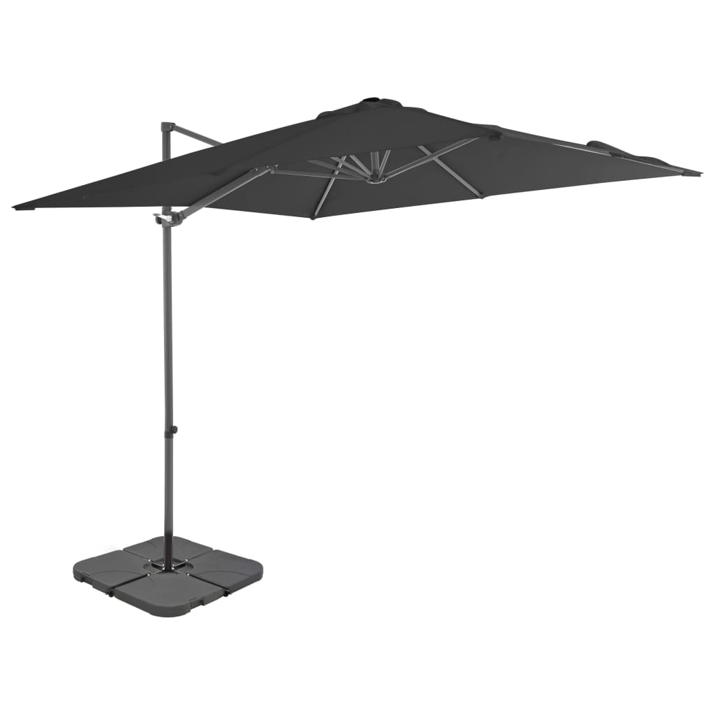 Sonnenschirm Mit Tragbarem Sonnenschirmständer Sandweiß