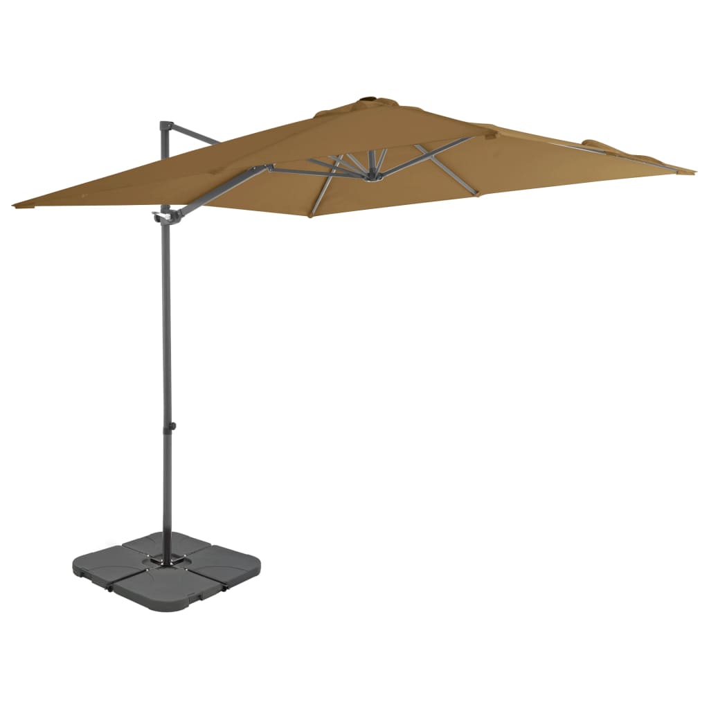 Sonnenschirm Mit Tragbarem Sonnenschirmständer Sandweiß