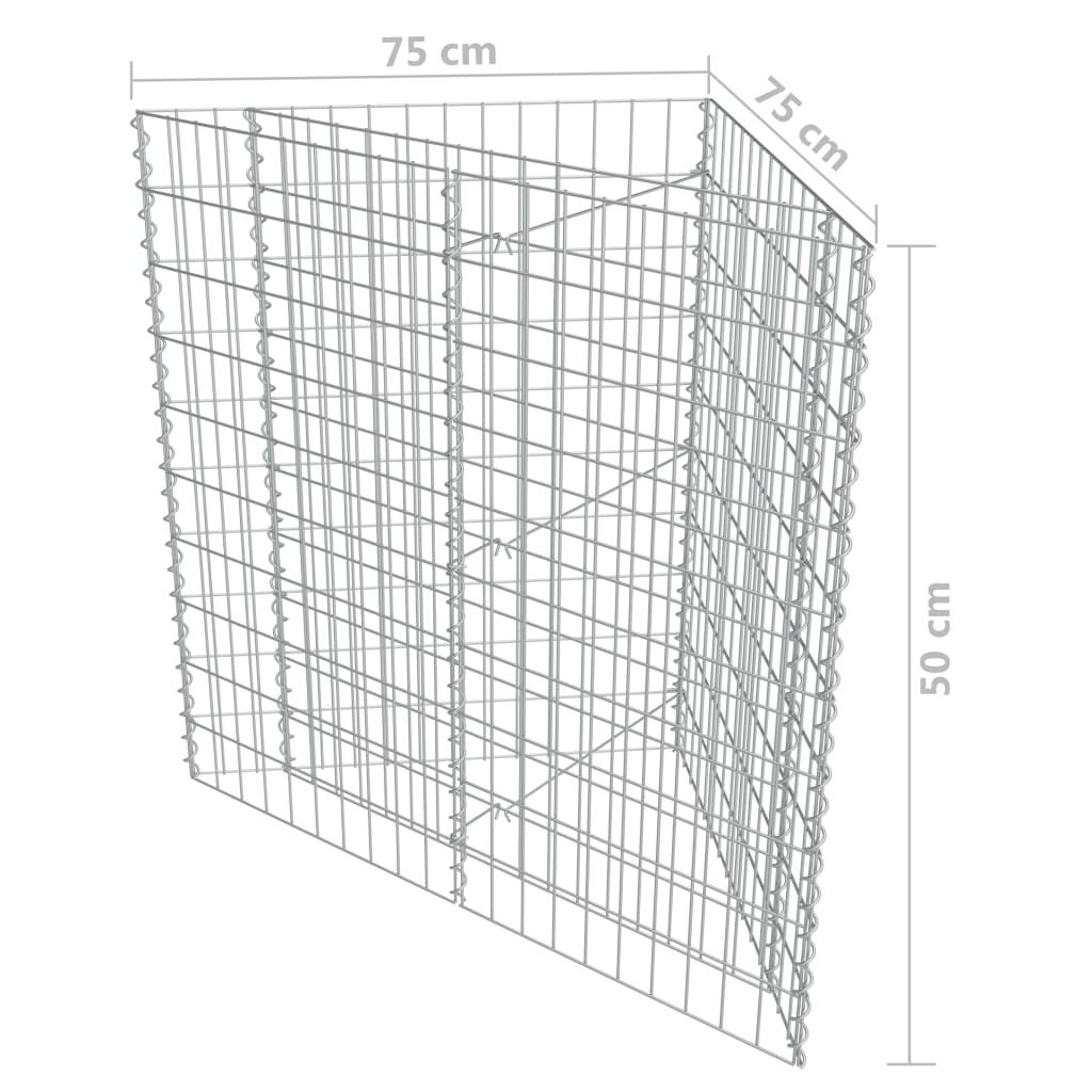 Gabionen-Hochbeet Verzinkter Stahl 75×75×50 Cm