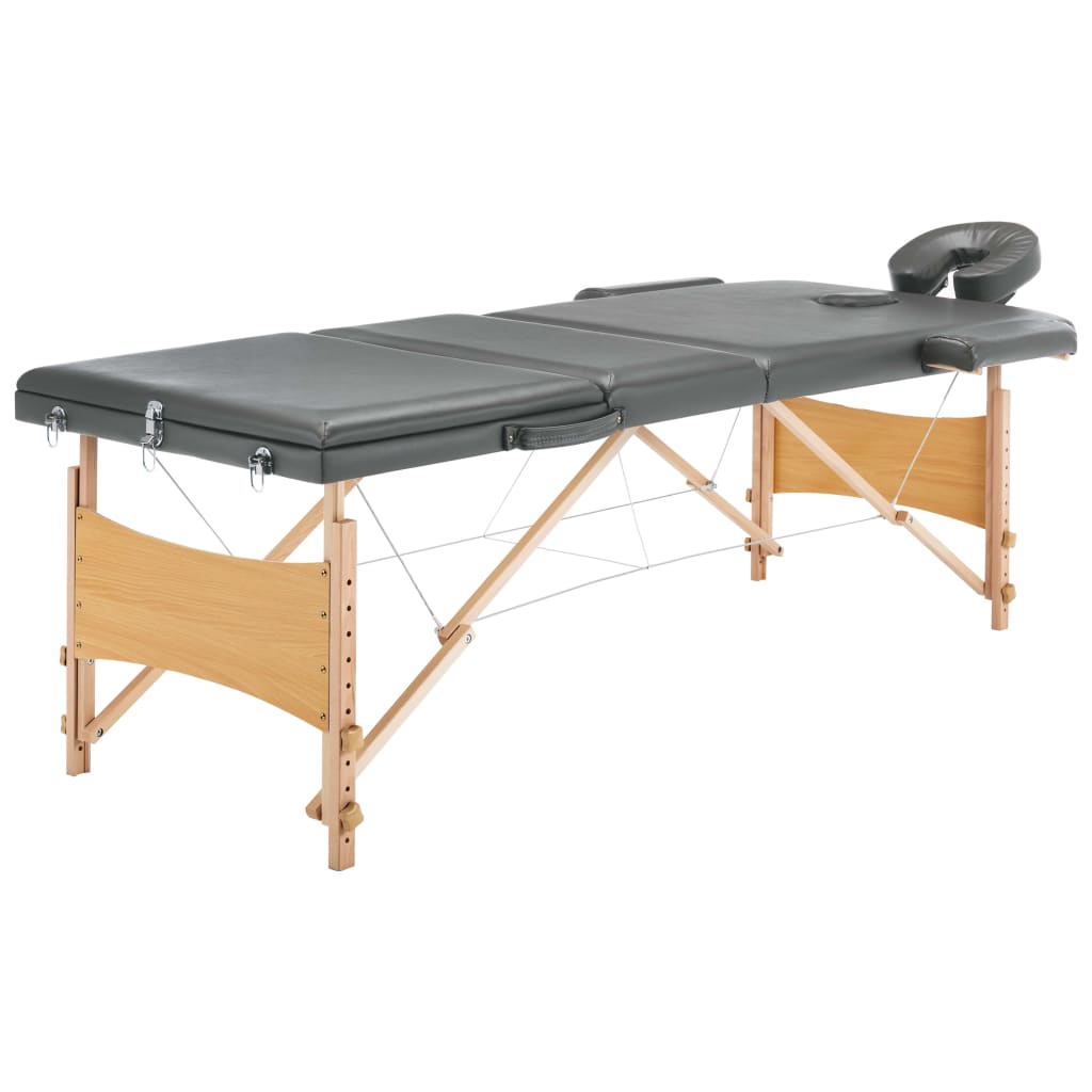 Massageliege Klappbar 3-Zonen Mit Holzgestell