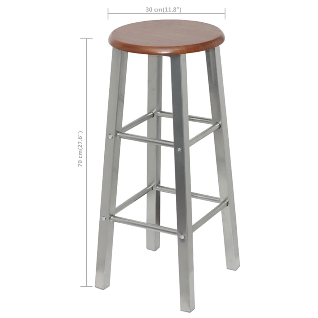 Barhocker 4 Stk. Silbern Und Braun Mdf