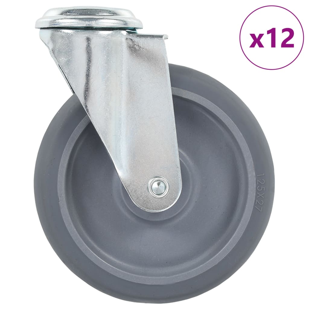 8 Stk. Lenkrollen Mit Bolzenloch 125 Mm