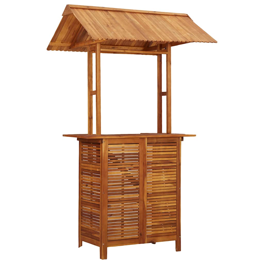 Outdoor-Bartisch Mit Dach 113X106X217 Cm Akazie Massivholz
