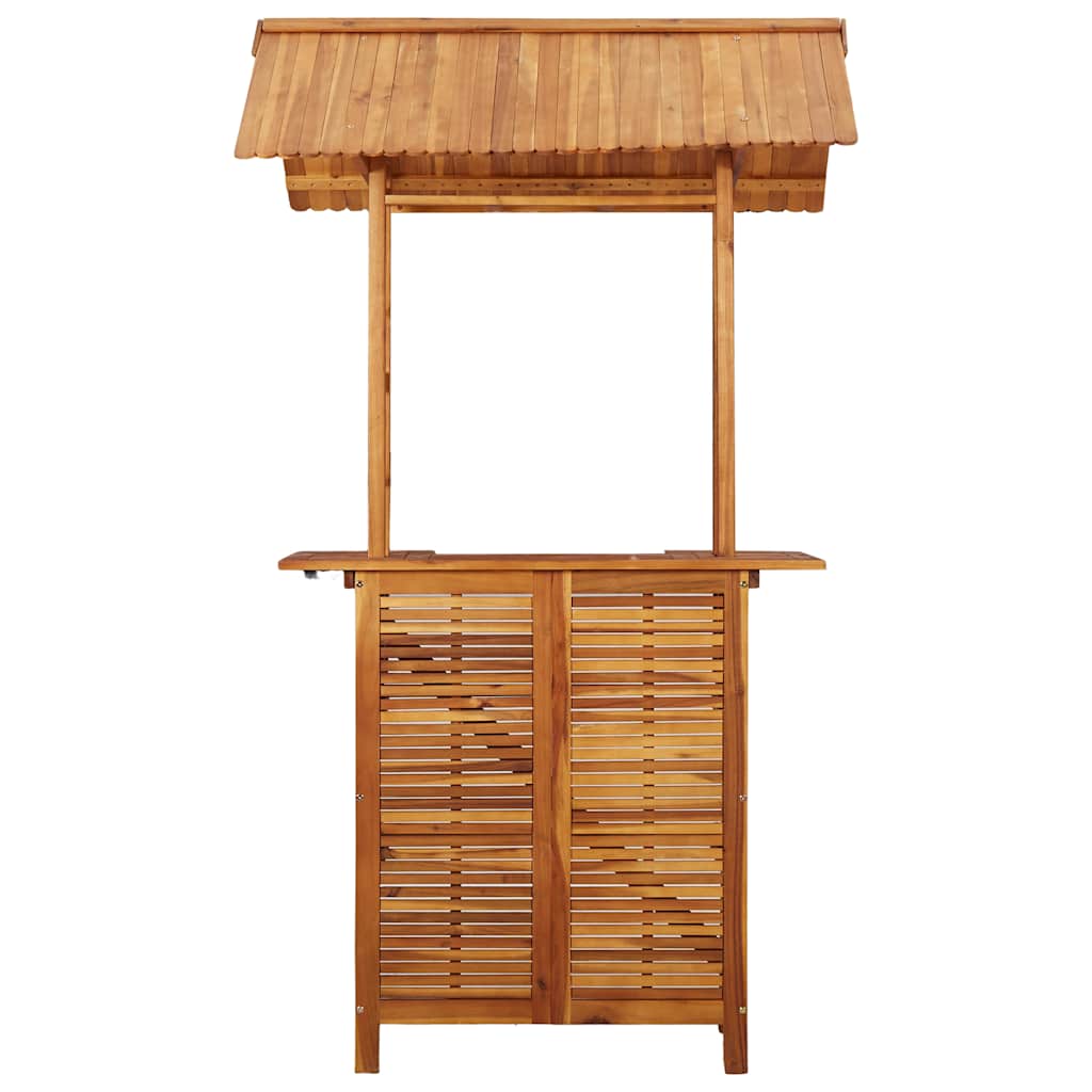Outdoor-Bartisch Mit Dach 113X106X217 Cm Akazie Massivholz