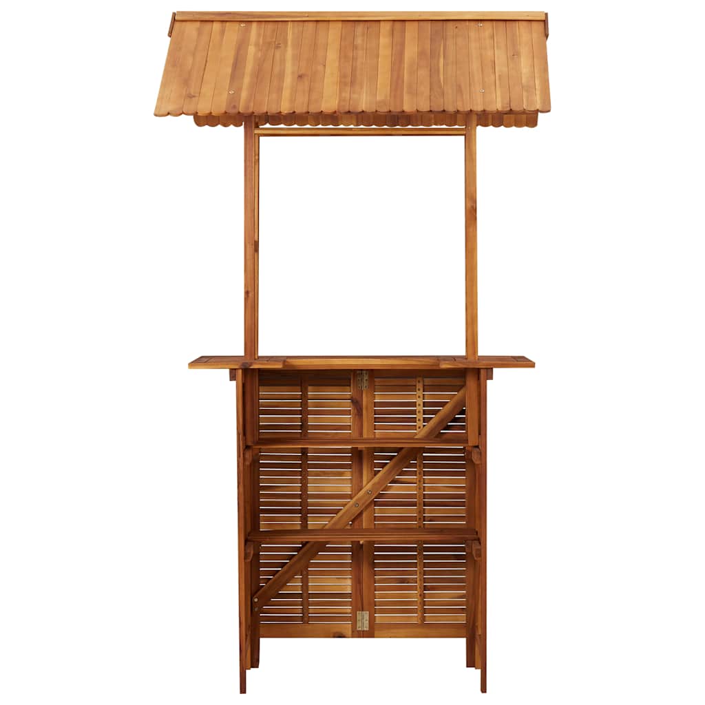 Outdoor-Bartisch Mit Dach 113X106X217 Cm Akazie Massivholz