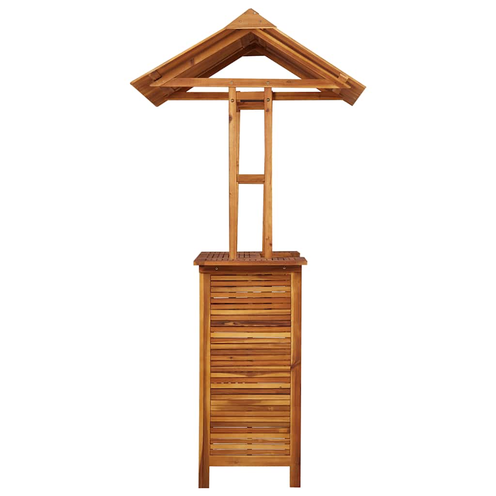 Outdoor-Bartisch Mit Dach 113X106X217 Cm Akazie Massivholz