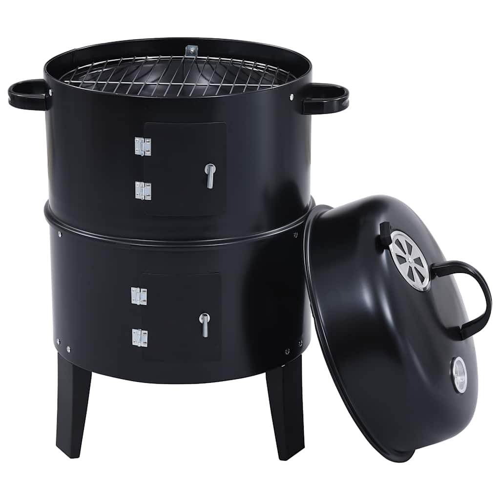 3-In-1 Holzkohlegrill Räucherofen 40×80 Cm Räuchereiche