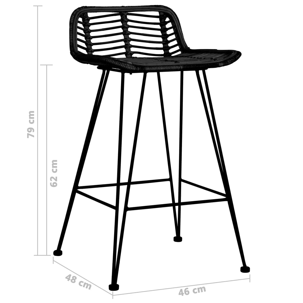 Barhocker 2 Stk. Rattan