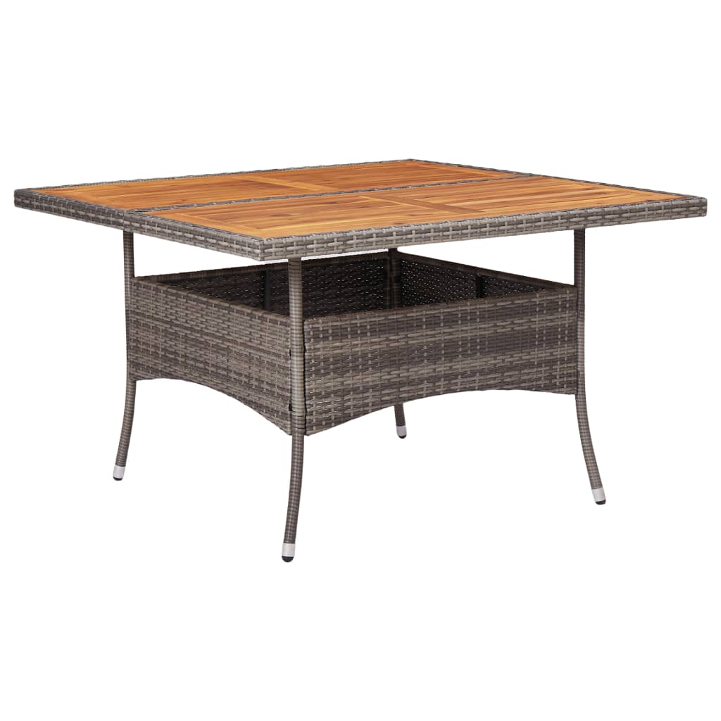 Garten-Esstisch Poly Rattan Und Glas