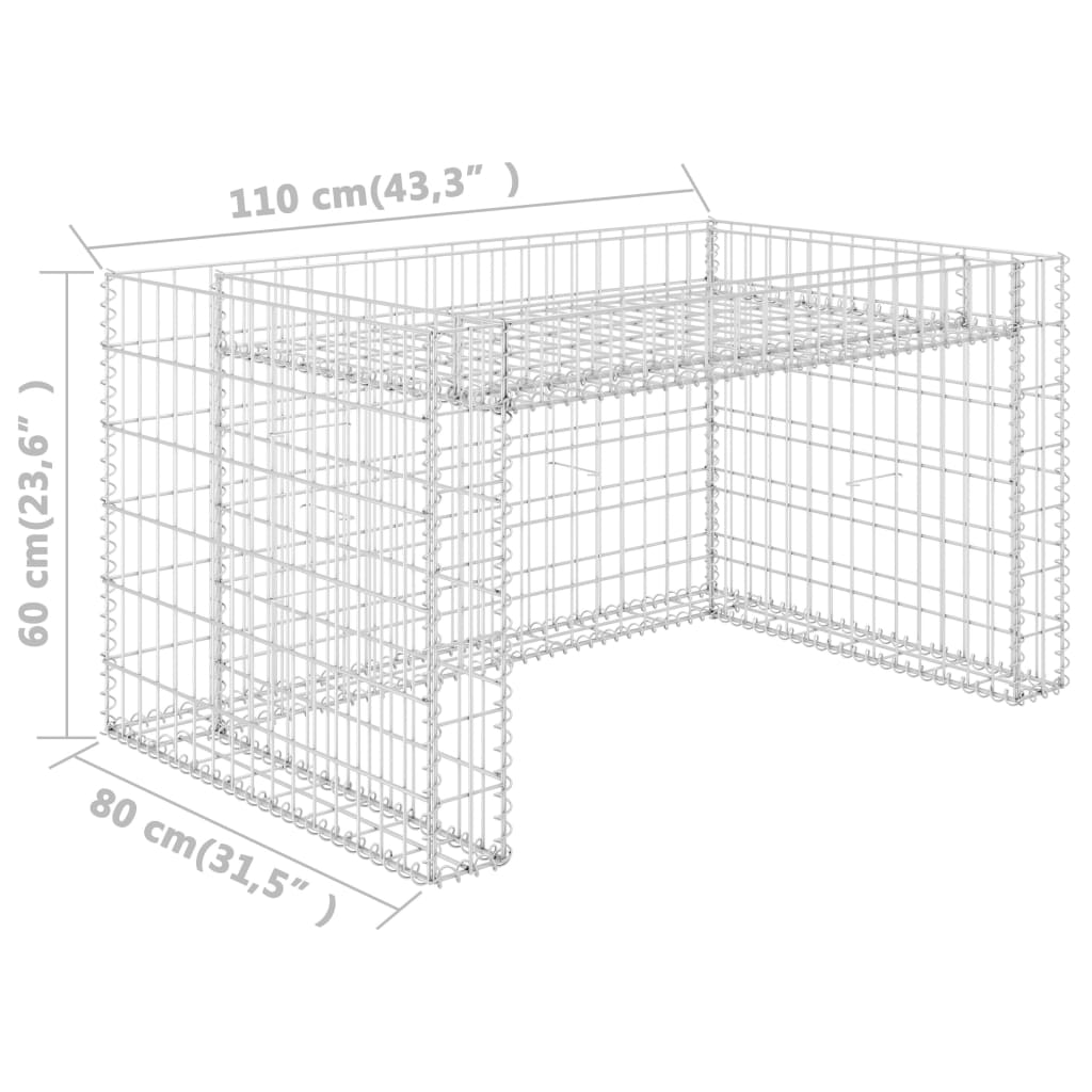 Rasenmäher-Garage Mit Hochbeet 110X80X60 Cm Stahldraht