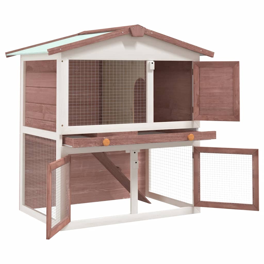 Kaninchenstall 3 Türen Holz