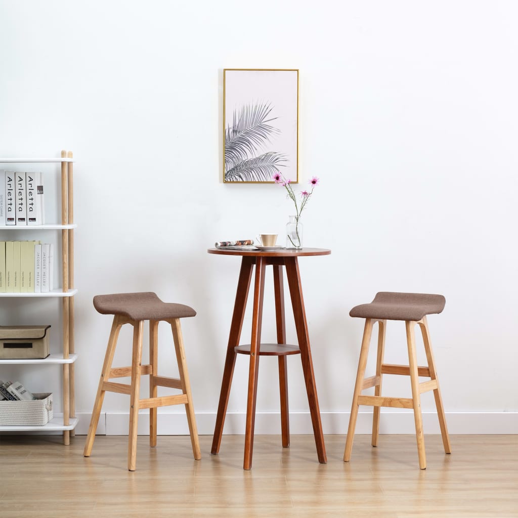 Barhocker 2 Stk. Hellgrau Stoff