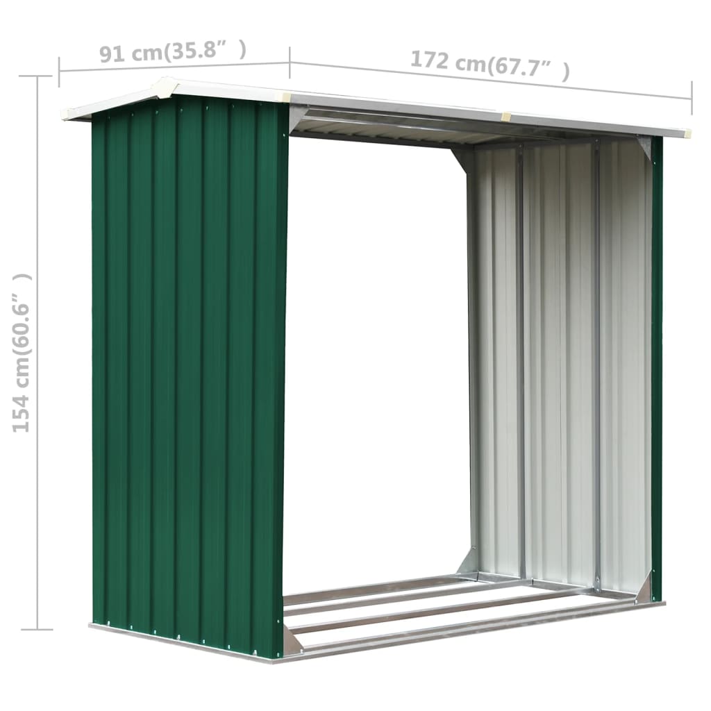 Brennholzlager Verzinkter Stahl 172X91X154 Cm
