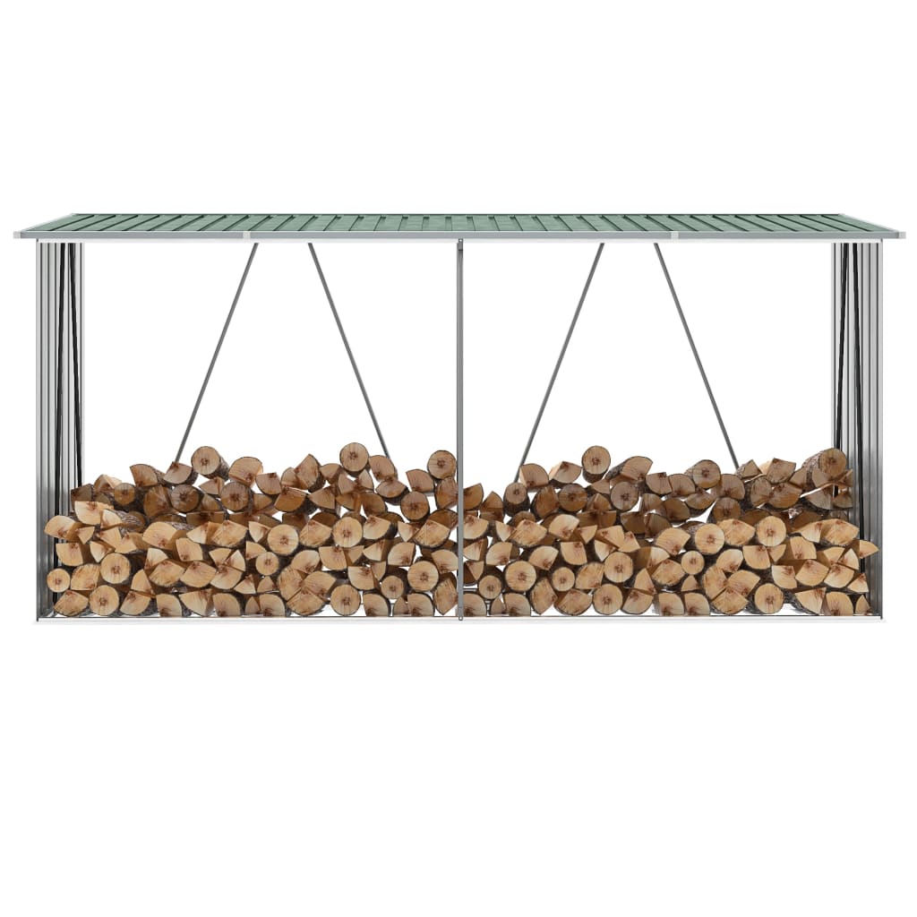 Brennholzlager Aus Verzinktem Stahl 330X84X152 Cm